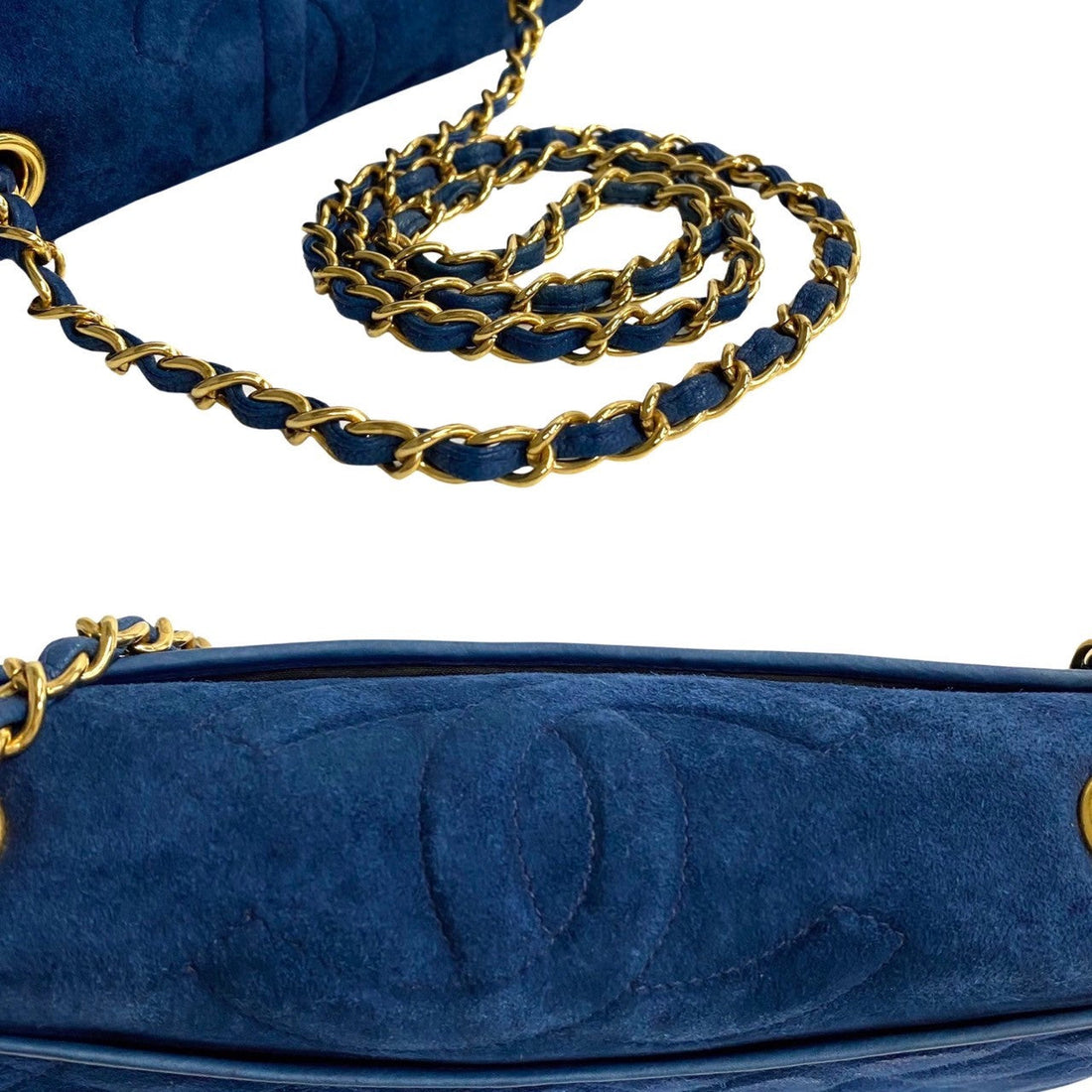 Chanel Quilted Suede Full Flap Crossbody Bag Suede Crossbody Bag in Good condition