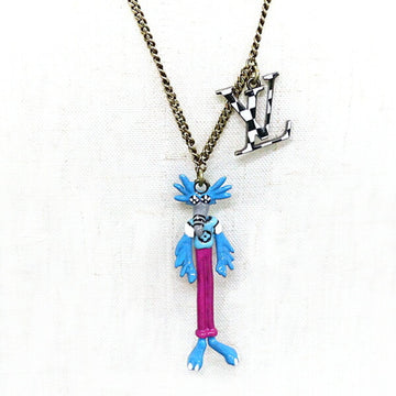 Louis Vuitton blue   Enamel  Plating Metal Pendant Necklace