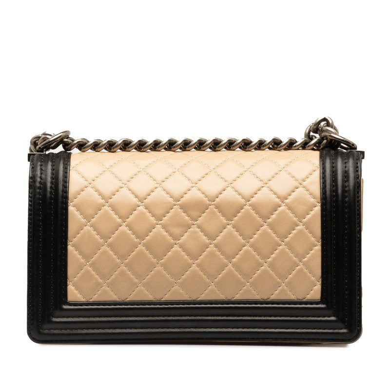 Chanel Leather Le Boy Flap Bag  Leather Shoulder Bag in Good condition