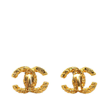 Chanel CC Logo Clip On Earrings Metal Earrings in Good condition