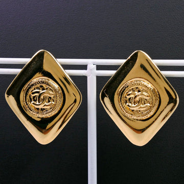 CHANEL Earring Plated Gold gold COCO Mark Women Used