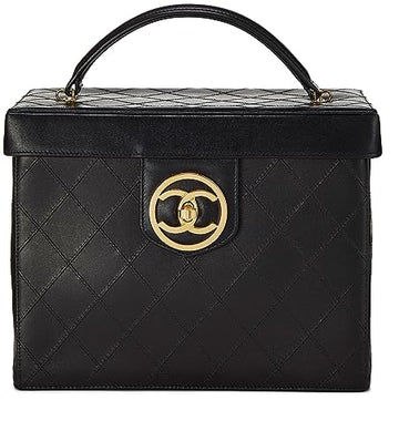 Chanel,  Black Lambskin Circle 'CC' Vanity Large, Black