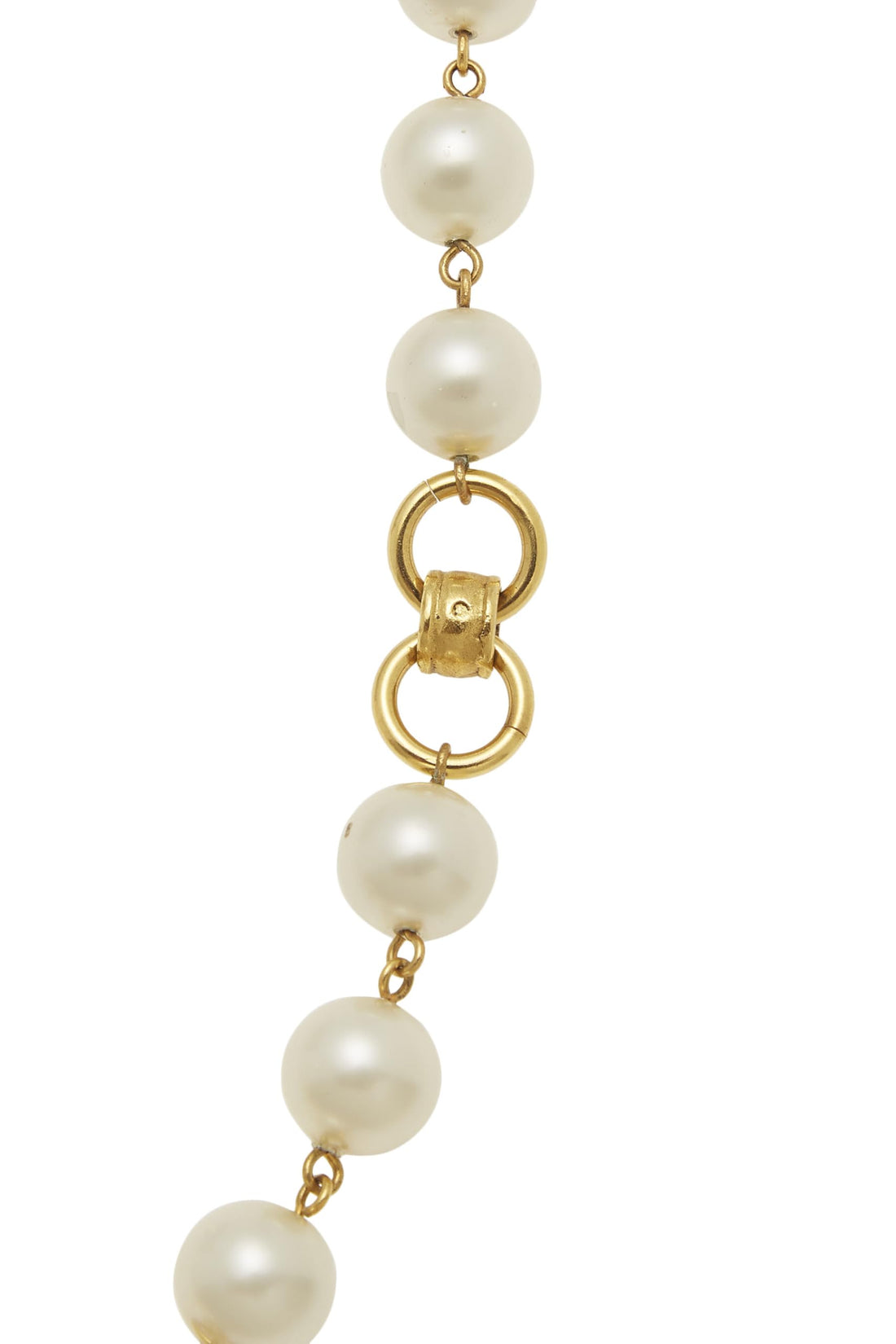 Chanel,  Gold & Faux Pearl Necklace, Gold