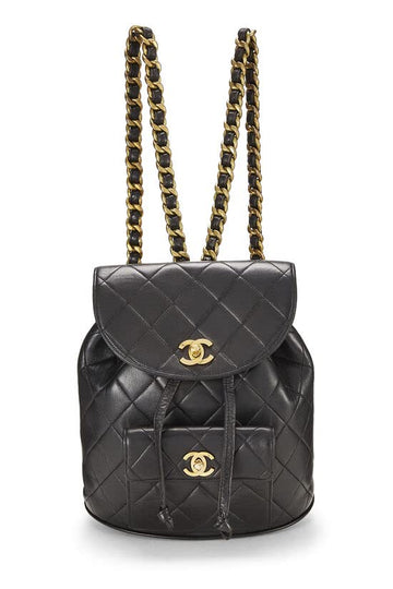 CHANEL,  Black Quilted Lambskin 'CC' Classic Backpack Medium, Black