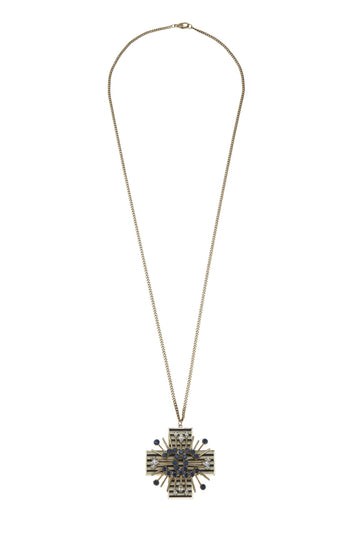 Chanel,  Gold & Crystal 'CC' Cross Necklace, Gold