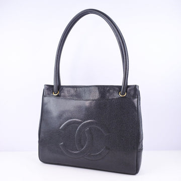 CHANEL Tote Bag Caviar skin black Women Used
