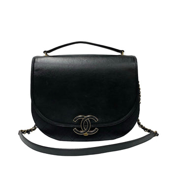 CHANEL Shoulder Bag lambskin black Matrasse