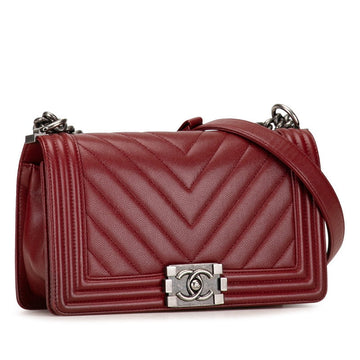 Chanel Chevron Caviar Le Boy Flap Bag  Leather Shoulder Bag in Good condition