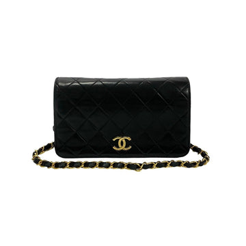 CHANEL Shoulder Bag lambskin black Matrasse