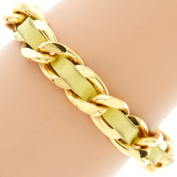CHANEL bracelet Plated Gold , Leather Gold / yellow Women Used