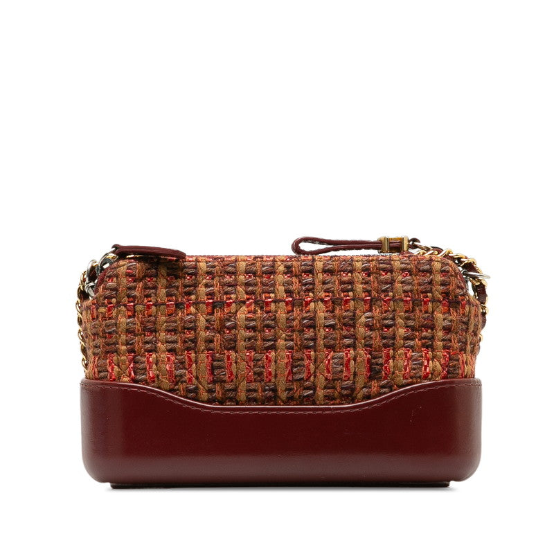 Chanel  Quilted Tweed Gabrielle Double Zip Chain Cotton Shoulder Bag A94505 in Excellent condition