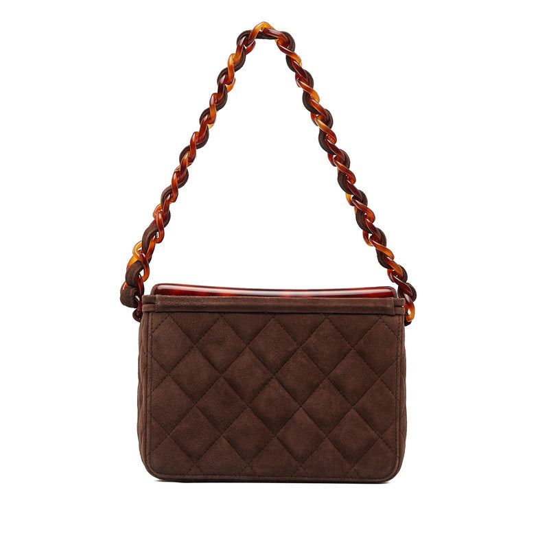 Chanel CC Quilted Suede Chain Vanity Bag Suede Vanity Bag in Good condition