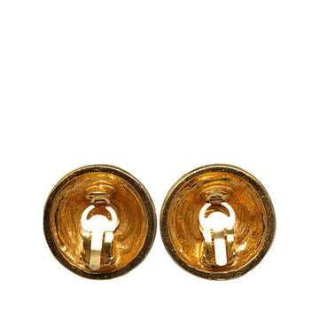 Chanel CC Clip On Earrings Metal Earrings in Good condition