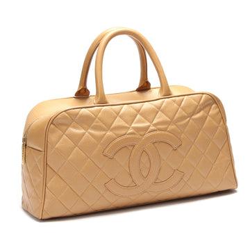 Chanel CC Quilted Caviar Boston Bag Leather Handbag in Good condition