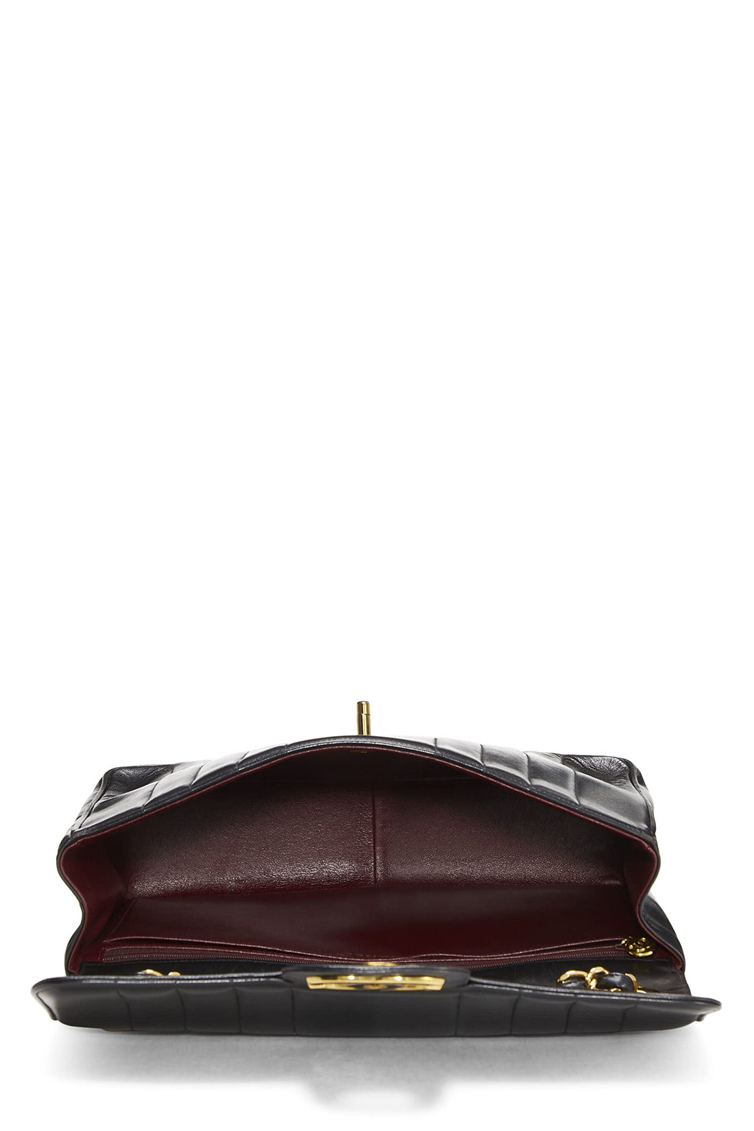 Chanel,  Black Vertical Lambskin Half Flap Jumbo, Black
