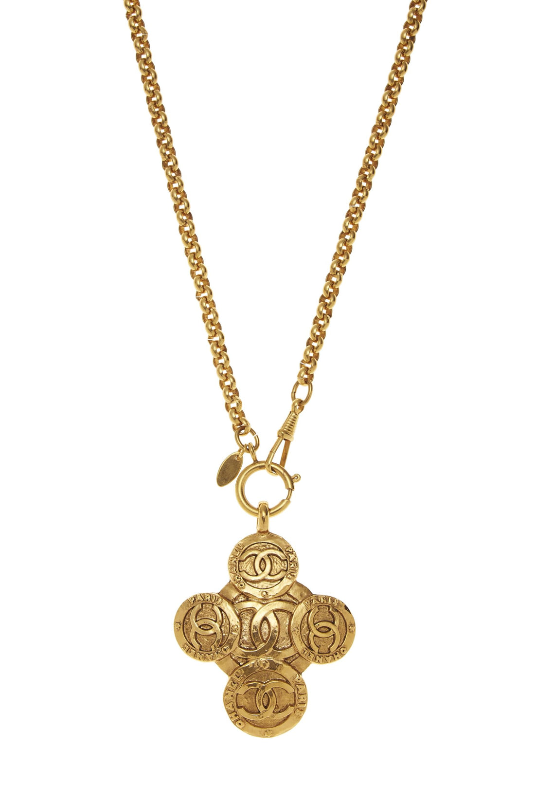 Chanel,  Gold 'CC' Cross Necklace, Gold