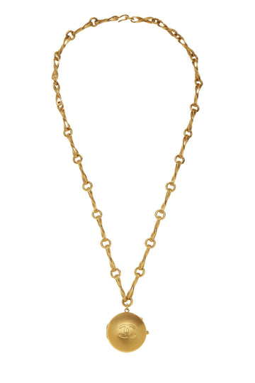 Chanel,  Gold Mirror Locket Necklace, Gold