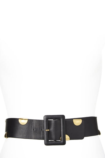Chanel,  Black Leather & Chain Waist Belt 70, Black