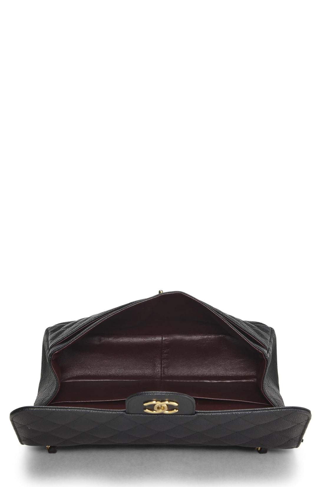 Chanel,  Black Quilted Caviar New Classic Double Flap Jumbo, Black