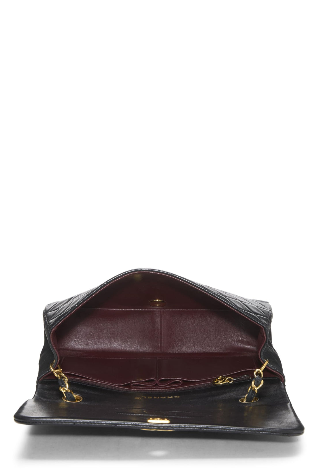Chanel,  Black Quilted Lambskin Full Flap Small, Black