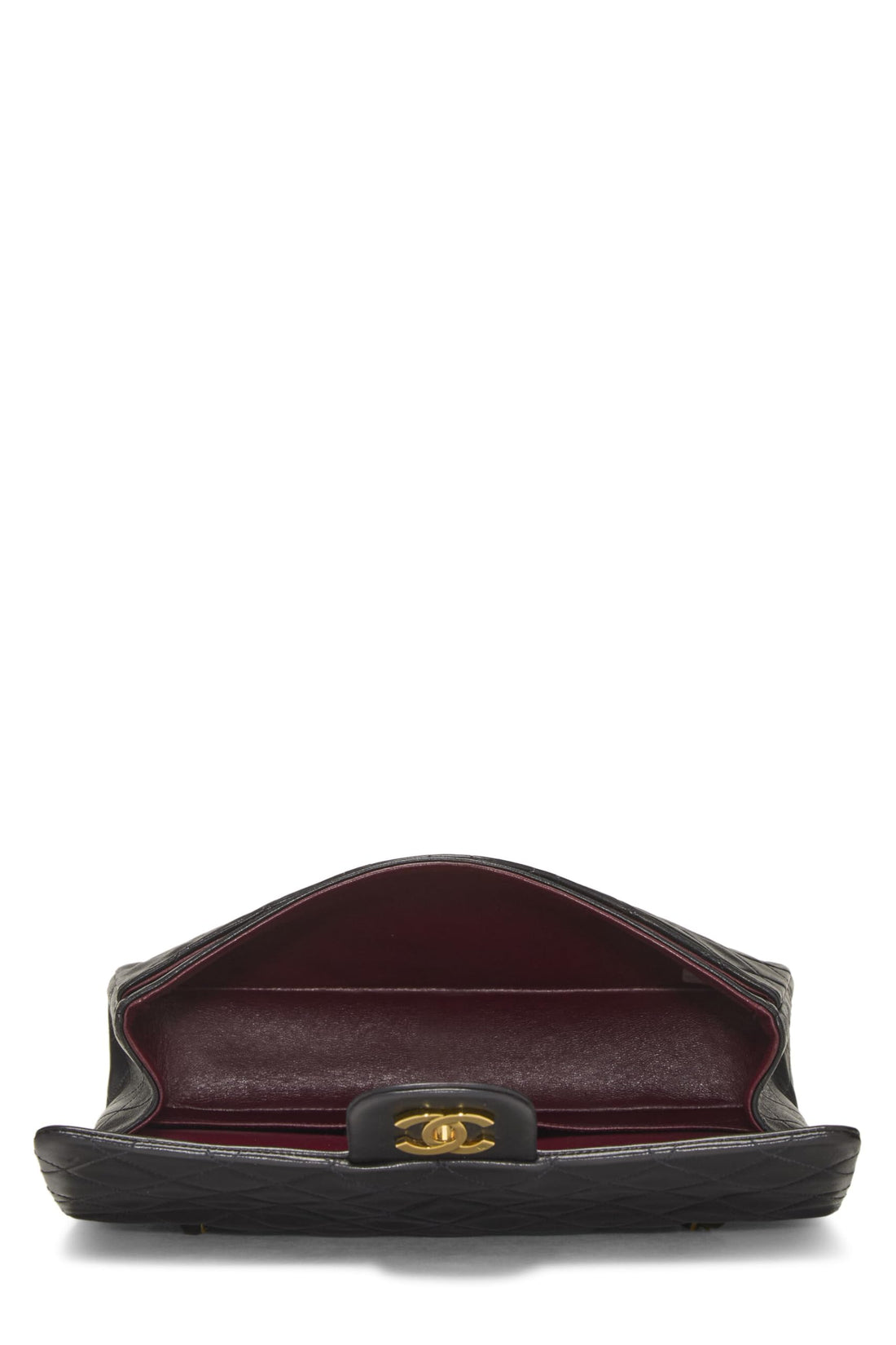 Chanel,  Black Quilted Lambskin Classic Double Flap Medium, Black