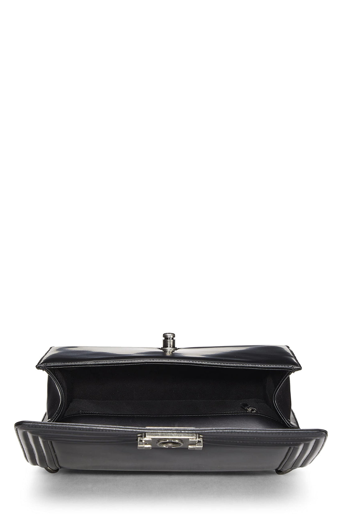 Chanel,  Black Calfskin Reverso Boy Bag Large, Black