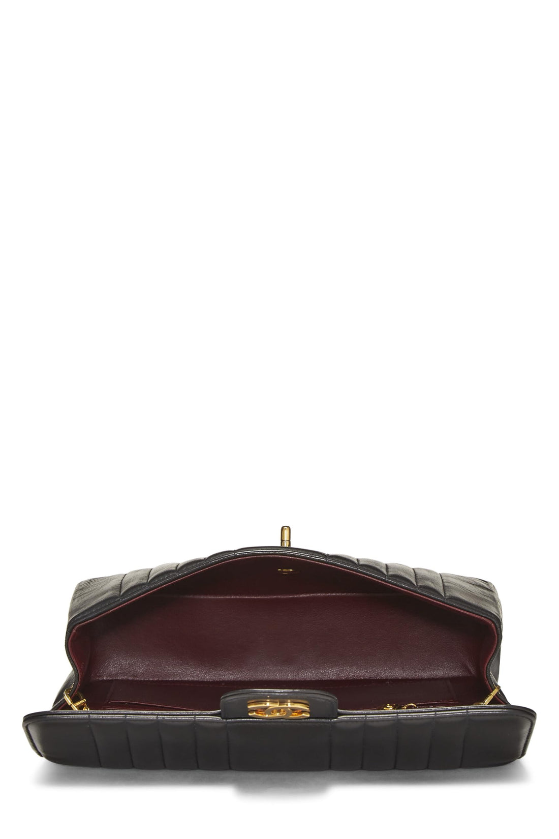 Chanel,  Black Lambskin Vertical Flap Medium, Black
