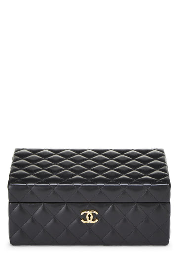 Chanel,  Black Quilted Lambskin Jewelry Chest Small, Black