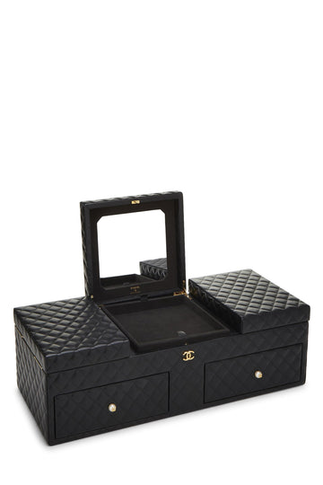 Chanel,  Black Quilted Lambskin Jewelry Chest Large, Black
