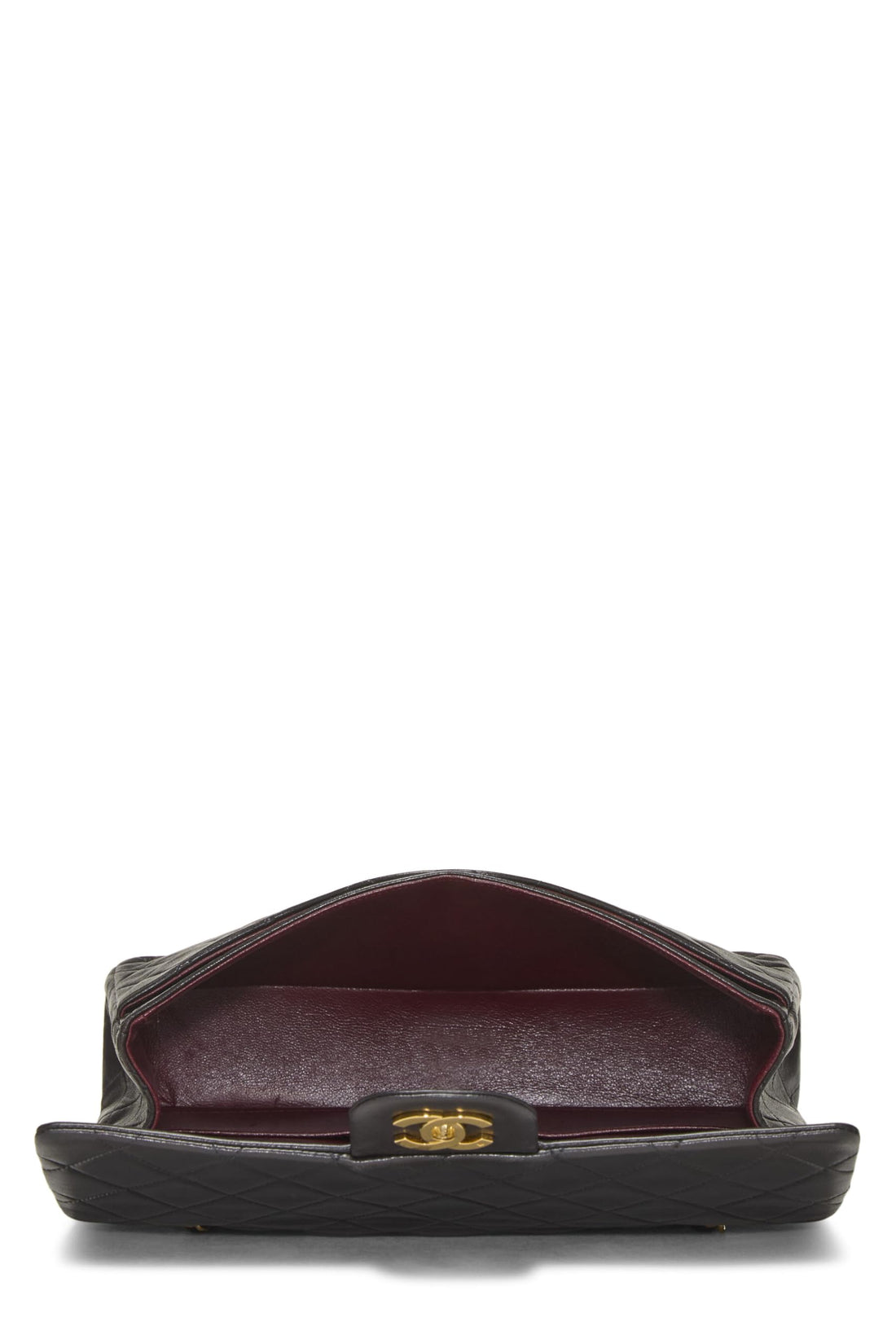 Chanel,  Black Quilted Lambskin Classic Double Flap Medium, Black