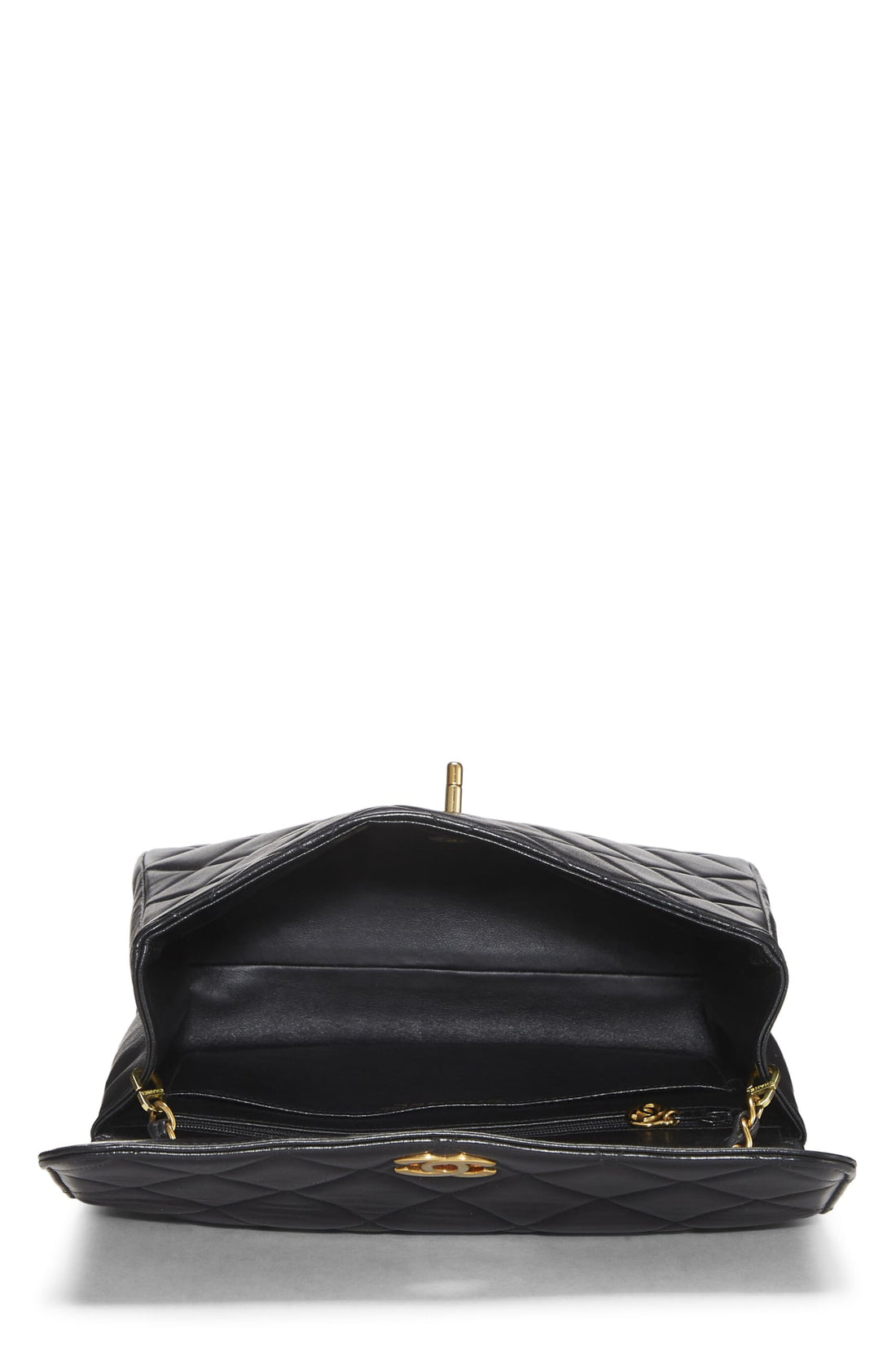 Chanel,  Black Quilted Lambskin 'CC' Square Shoulder Bag, Black