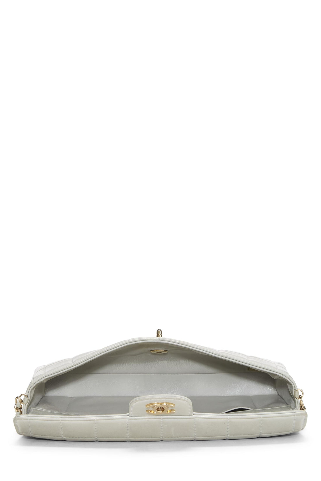 Chanel,  Blue Lambskin Leather Chocolate Bar Half Flap Medium, Blue