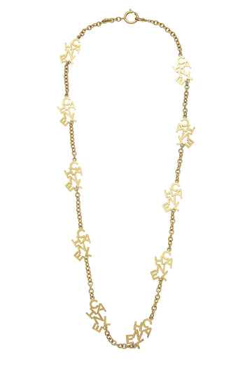 Chanel,  Gold Logo Letters Charm Necklace, Gold