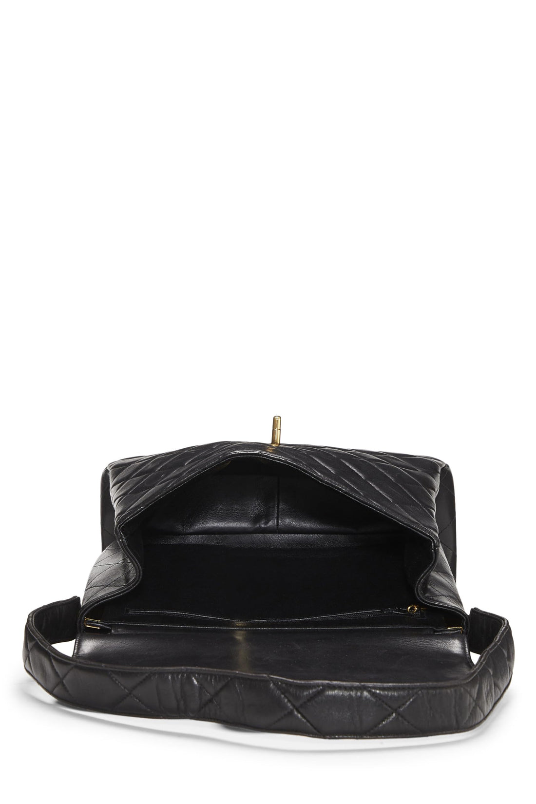 Chanel,  Black Quilted Lambskin Double Sided Flap Bag Tall, Black