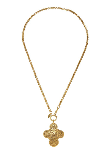 Chanel,  Gold 'CC' Cross Necklace, Gold