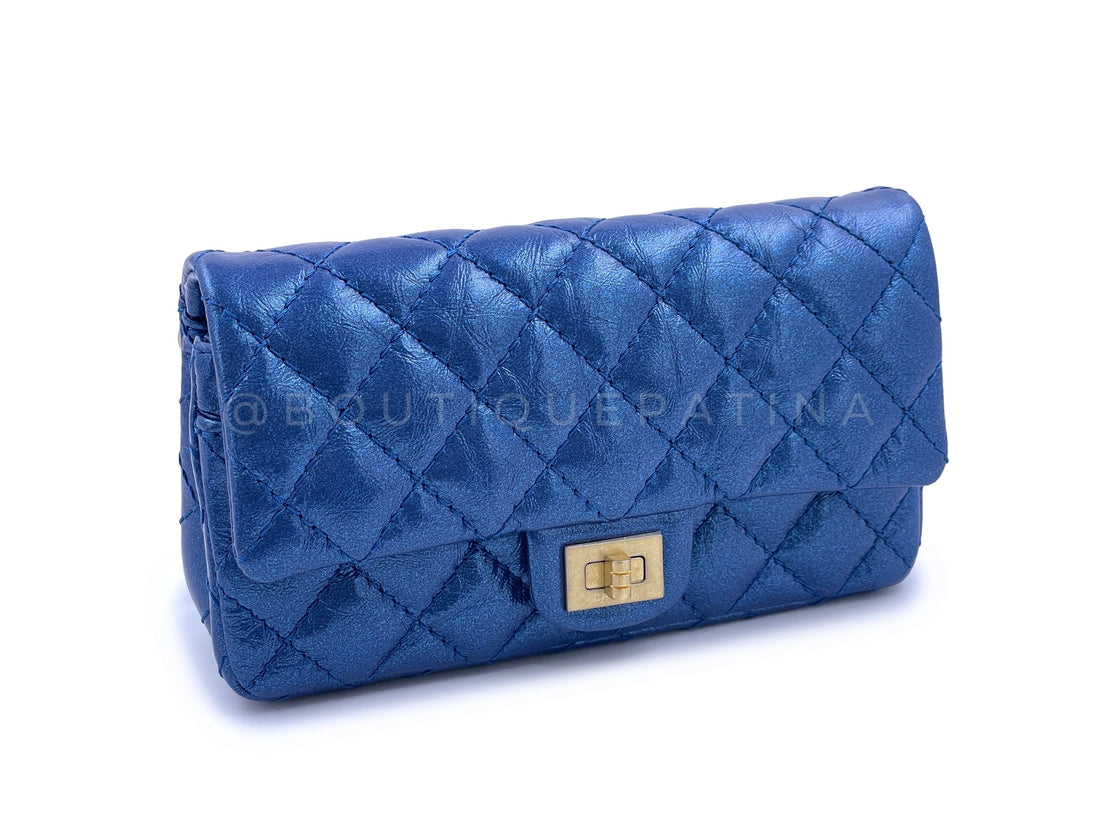 NIB 19A Chanel Reissue Waist Bag Fanny Pack Iridescent Sapphire Blue