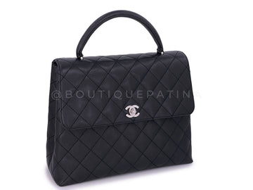 Chanel Vintage Black Caviar Kelly Flap Bag SHW