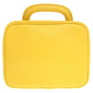 CHANEL Shoulder Bag Caviar skin yellow COCO Mark Vanity Bag