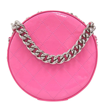 CHANEL Shoulder Bag enamel pink COCO Mark Round Chain Shoulder Bag