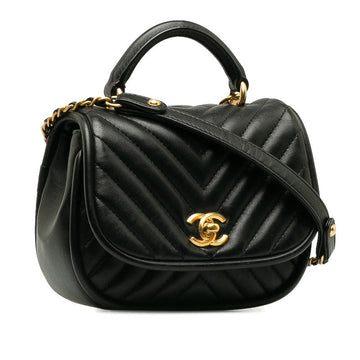CC Chevron Mini Top Handle Bag - '10s