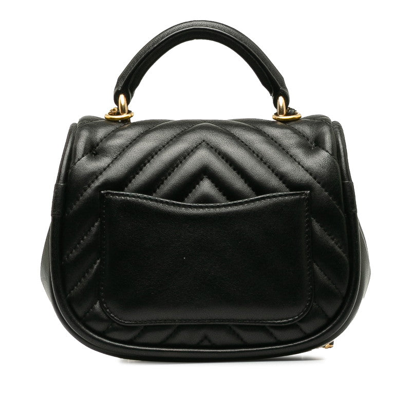 CC Chevron Mini Top Handle Bag - '10s