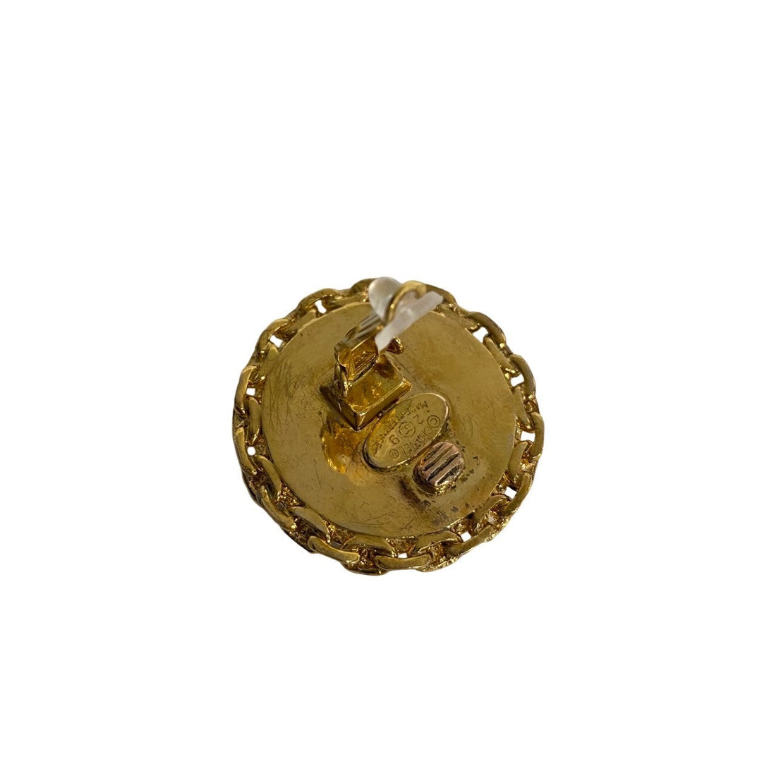 CHANEL Earring Gold Plated black