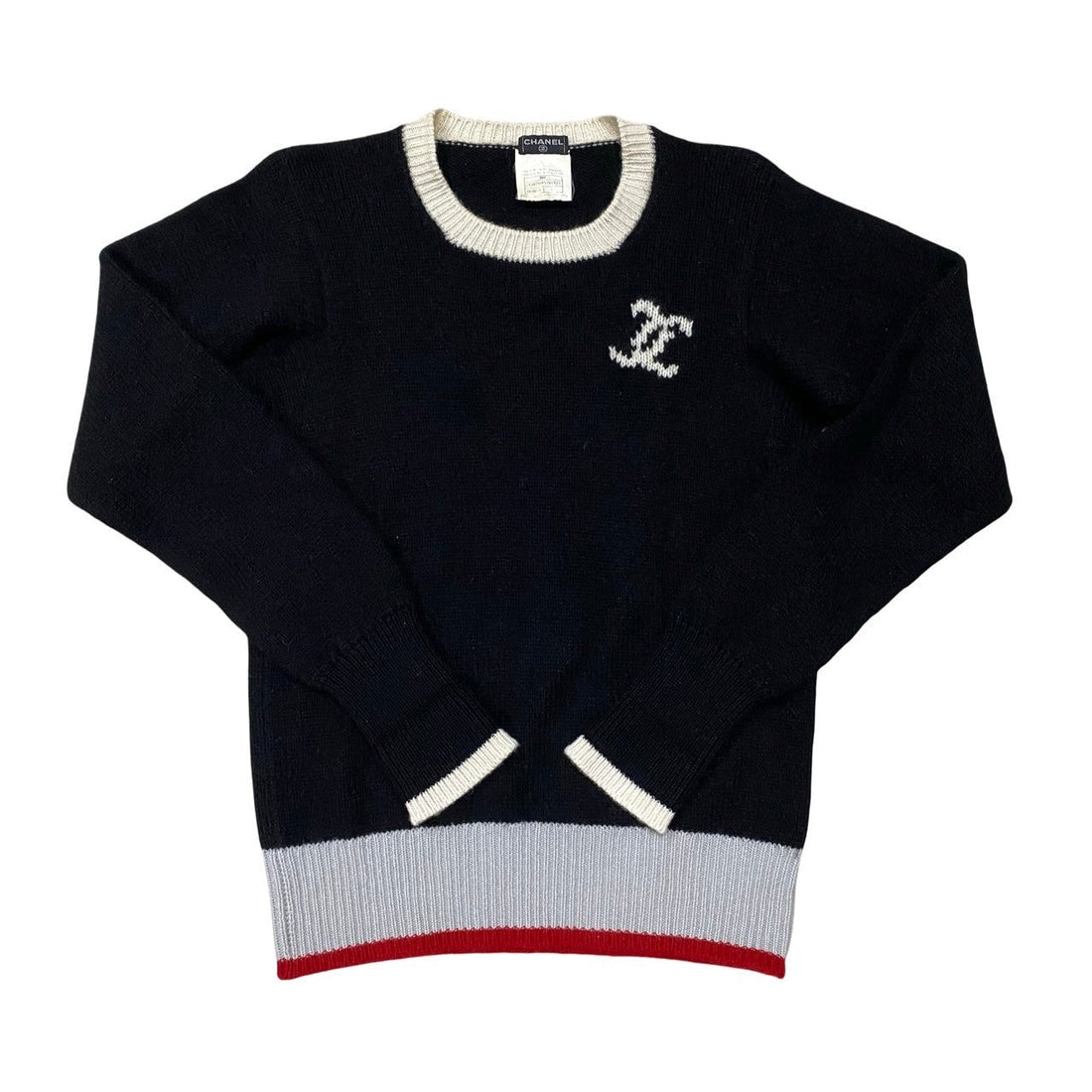 CHANEL sweater cashmere black 42