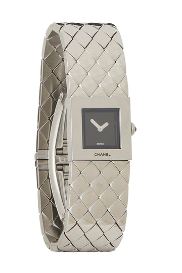 Chanel,  Stainless Steel Matelassé Watch, Black