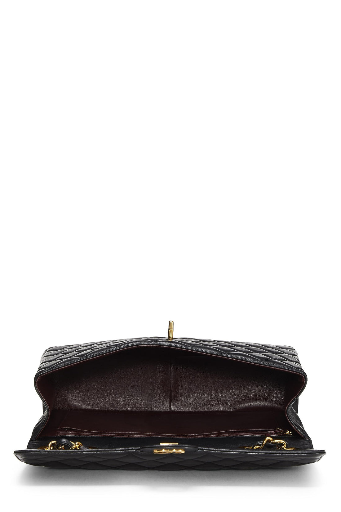 Chanel,  Black Quilted Lambskin Half Flap Jumbo, Black