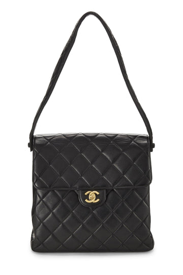 Chanel,  Black Quilted Lambskin Double Sided Flap Bag Tall, Black
