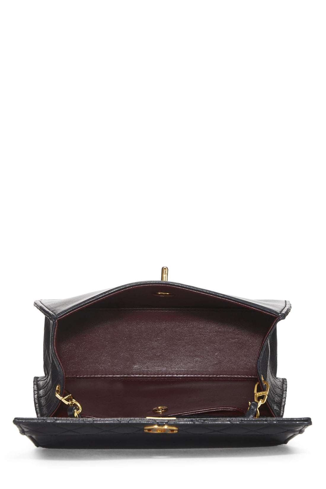 Chanel,  Black Quilted Lambskin Trapezoid Bag, Black