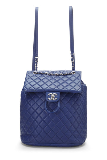 Chanel,  Blue Quilted Lambskin Urban Spirit Backpack Small, Navy