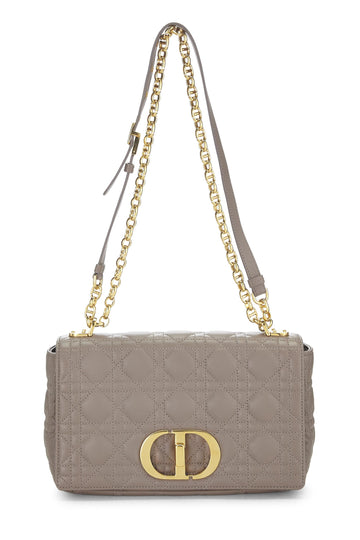 Dior, Beige Cannage Calfskin Caro Bag Medium, Grey