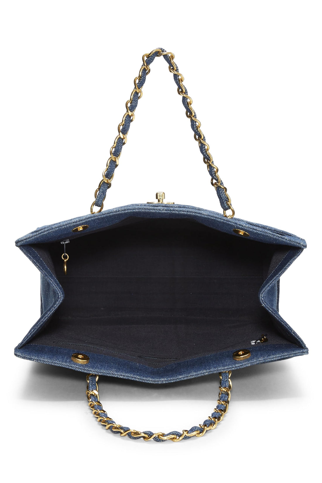 Chanel,  Blue Quilted Denim Tote Medium, Blue